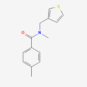 molecular formula C14H15NOS B7474587 N,4-dimethyl-N-(thiophen-3-ylmethyl)benzamide 
