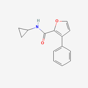 molecular formula C14H13NO2 B7474616 N-cyclopropyl-3-phenylfuran-2-carboxamide 