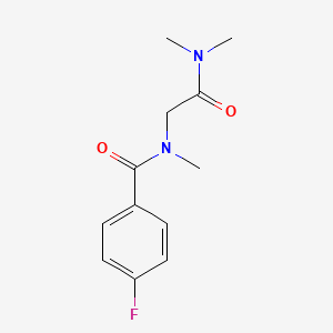 molecular formula C12H15FN2O2 B7474639 N-[2-(dimethylamino)-2-oxoethyl]-4-fluoro-N-methylbenzamide 