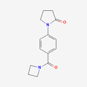 molecular formula C14H16N2O2 B7474705 1-[4-(Azetidine-1-carbonyl)phenyl]pyrrolidin-2-one 