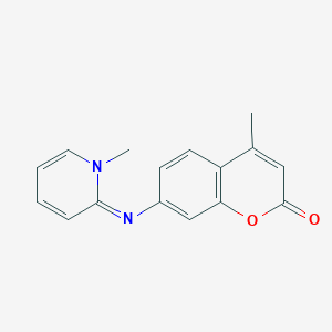 molecular formula C16H14N2O2 B7474710 4-Methyl-7-[(1-methylpyridin-2-ylidene)amino]chromen-2-one 