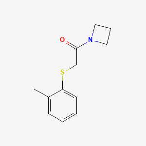 molecular formula C12H15NOS B7474718 1-(Azetidin-1-yl)-2-(2-methylphenyl)sulfanylethanone 