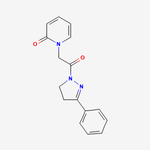 molecular formula C16H15N3O2 B7474760 1-[2-Oxo-2-(5-phenyl-3,4-dihydropyrazol-2-yl)ethyl]pyridin-2-one 