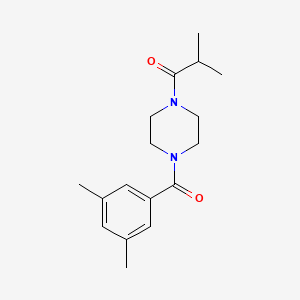 molecular formula C17H24N2O2 B7474784 1-[4-(3,5-Dimethylbenzoyl)piperazin-1-yl]-2-methylpropan-1-one 