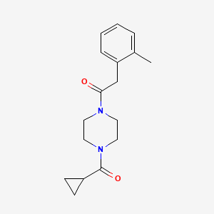 molecular formula C17H22N2O2 B7474787 1-[4-(Cyclopropanecarbonyl)piperazin-1-yl]-2-(2-methylphenyl)ethanone 