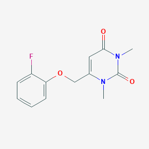 molecular formula C13H13FN2O3 B7474826 6-[(2-Fluorophenoxy)methyl]-1,3-dimethylpyrimidine-2,4-dione 