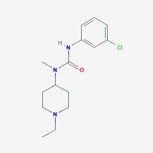 molecular formula C15H22ClN3O B7474875 3-(3-Chlorophenyl)-1-(1-ethylpiperidin-4-yl)-1-methylurea 