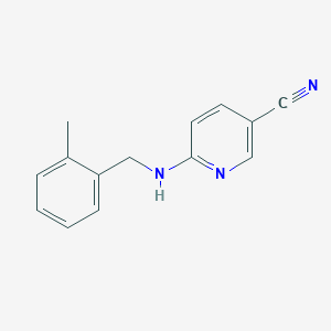 molecular formula C14H13N3 B7474891 6-[(2-Methylphenyl)methylamino]pyridine-3-carbonitrile 