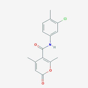 molecular formula C15H14ClNO3 B7474928 N-(3-chloro-4-methylphenyl)-2,4-dimethyl-6-oxopyran-3-carboxamide 