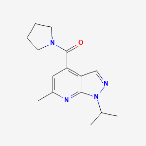molecular formula C15H20N4O B7474932 (6-Methyl-1-propan-2-ylpyrazolo[3,4-b]pyridin-4-yl)-pyrrolidin-1-ylmethanone 