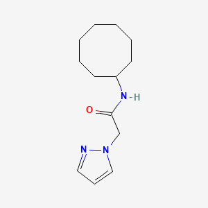 molecular formula C13H21N3O B7474934 N-cyclooctyl-2-pyrazol-1-ylacetamide 