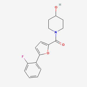 molecular formula C16H16FNO3 B7474935 [5-(2-Fluorophenyl)furan-2-yl]-(4-hydroxypiperidin-1-yl)methanone 