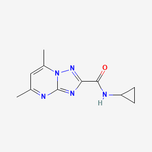 molecular formula C11H13N5O B7474939 N-cyclopropyl-5,7-dimethyl-[1,2,4]triazolo[1,5-a]pyrimidine-2-carboxamide 