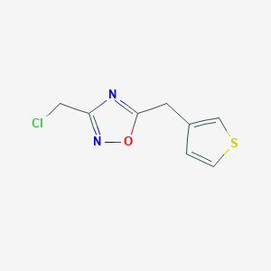 molecular formula C8H7ClN2OS B7474944 3-(Chloromethyl)-5-(thiophen-3-ylmethyl)-1,2,4-oxadiazole 