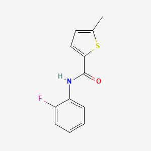 molecular formula C12H10FNOS B7474948 N-(2-fluorophenyl)-5-methylthiophene-2-carboxamide 