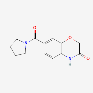 molecular formula C13H14N2O3 B7474967 7-(pyrrolidine-1-carbonyl)-4H-1,4-benzoxazin-3-one 