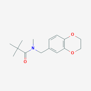 molecular formula C15H21NO3 B7474979 N-(2,3-dihydro-1,4-benzodioxin-6-ylmethyl)-N,2,2-trimethylpropanamide 
