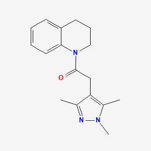 molecular formula C17H21N3O B7474989 1-(3,4-dihydro-2H-quinolin-1-yl)-2-(1,3,5-trimethylpyrazol-4-yl)ethanone 