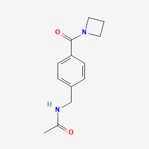 molecular formula C13H16N2O2 B7475016 N-[[4-(azetidine-1-carbonyl)phenyl]methyl]acetamide 