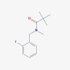 molecular formula C13H18FNO B7475036 N-[(2-fluorophenyl)methyl]-N,2,2-trimethylpropanamide 
