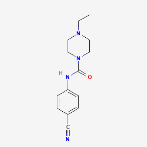 molecular formula C14H18N4O B7475134 N-(4-cyanophenyl)-4-ethylpiperazine-1-carboxamide 