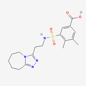 molecular formula C18H24N4O4S B7475199 3,4-dimethyl-5-[2-(6,7,8,9-tetrahydro-5H-[1,2,4]triazolo[4,3-a]azepin-3-yl)ethylsulfamoyl]benzoic acid 