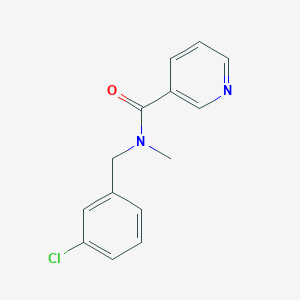 molecular formula C14H13ClN2O B7475242 N-[(3-chlorophenyl)methyl]-N-methylpyridine-3-carboxamide 