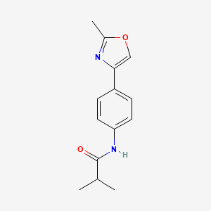molecular formula C14H16N2O2 B7475262 2-methyl-N-[4-(2-methyl-1,3-oxazol-4-yl)phenyl]propanamide 