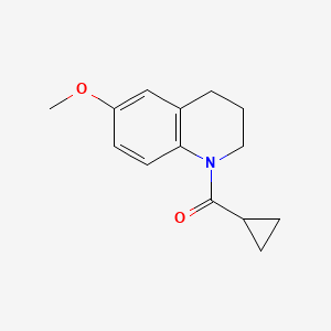 molecular formula C14H17NO2 B7475276 cyclopropyl-(6-methoxy-3,4-dihydro-2H-quinolin-1-yl)methanone 