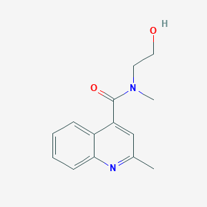 molecular formula C14H16N2O2 B7475279 N-(2-hydroxyethyl)-N,2-dimethylquinoline-4-carboxamide 