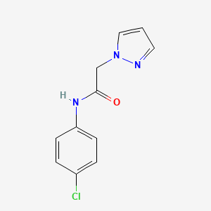 molecular formula C11H10ClN3O B7475358 N-(4-chlorophenyl)-2-pyrazol-1-ylacetamide 
