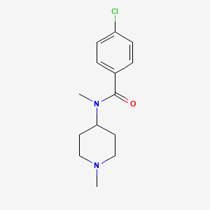 molecular formula C14H19ClN2O B7475359 4-chloro-N-methyl-N-(1-methylpiperidin-4-yl)benzamide 