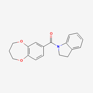 molecular formula C18H17NO3 B7475372 1-(3,4-dihydro-2H-1,5-benzodioxepin-7-ylcarbonyl)indoline 