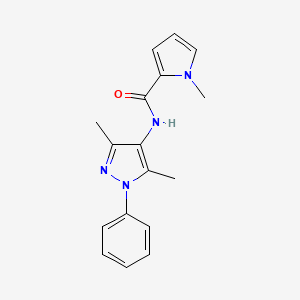 molecular formula C17H18N4O B7475376 N-(3,5-dimethyl-1-phenylpyrazol-4-yl)-1-methylpyrrole-2-carboxamide 
