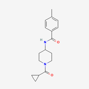 molecular formula C17H22N2O2 B7475378 N-[1-(cyclopropanecarbonyl)piperidin-4-yl]-4-methylbenzamide 