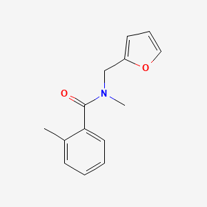 molecular formula C14H15NO2 B7475386 N-(furan-2-ylmethyl)-N,2-dimethylbenzamide 