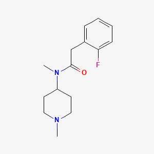 molecular formula C15H21FN2O B7475390 2-(2-fluorophenyl)-N-methyl-N-(1-methylpiperidin-4-yl)acetamide 