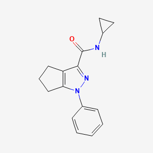 molecular formula C16H17N3O B7475405 N-cyclopropyl-1-phenyl-5,6-dihydro-4H-cyclopenta[c]pyrazole-3-carboxamide 