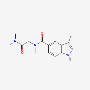 molecular formula C16H21N3O2 B7475414 N-[2-(dimethylamino)-2-oxoethyl]-N,2,3-trimethyl-1H-indole-5-carboxamide 