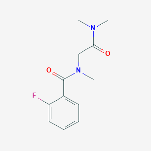 molecular formula C12H15FN2O2 B7475420 N-[2-(dimethylamino)-2-oxoethyl]-2-fluoro-N-methylbenzamide 