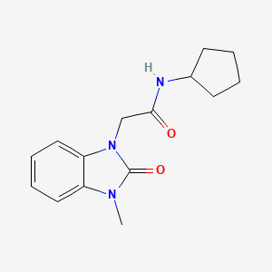 molecular formula C15H19N3O2 B7475450 N-cyclopentyl-2-(3-methyl-2-oxobenzimidazol-1-yl)acetamide 