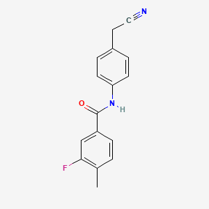 molecular formula C16H13FN2O B7475460 N-[4-(cyanomethyl)phenyl]-3-fluoro-4-methylbenzamide 