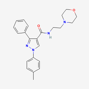 molecular formula C23H26N4O2 B7475461 1-(4-methylphenyl)-N-(2-morpholin-4-ylethyl)-3-phenylpyrazole-4-carboxamide 