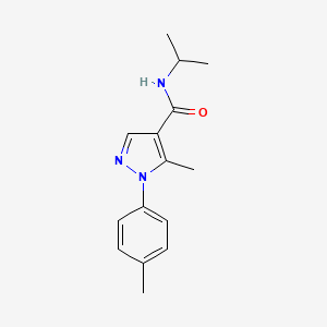 molecular formula C15H19N3O B7475472 5-methyl-1-(4-methylphenyl)-N-propan-2-ylpyrazole-4-carboxamide 