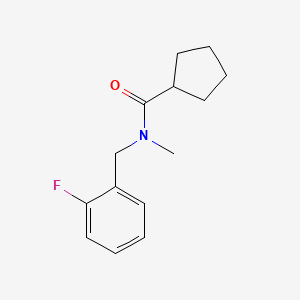 molecular formula C14H18FNO B7475522 N-[(2-fluorophenyl)methyl]-N-methylcyclopentanecarboxamide 