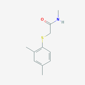 molecular formula C11H15NOS B7475534 2-(2,4-dimethylphenyl)sulfanyl-N-methylacetamide 