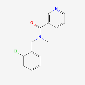 molecular formula C14H13ClN2O B7475536 N-[(2-chlorophenyl)methyl]-N-methylpyridine-3-carboxamide 