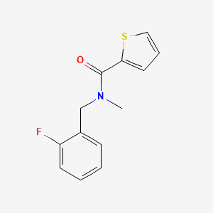 molecular formula C13H12FNOS B7475538 N-[(2-fluorophenyl)methyl]-N-methylthiophene-2-carboxamide 