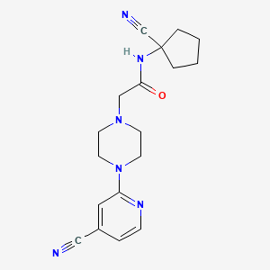 molecular formula C18H22N6O B7475552 N-(1-cyanocyclopentyl)-2-[4-(4-cyanopyridin-2-yl)piperazin-1-yl]acetamide 