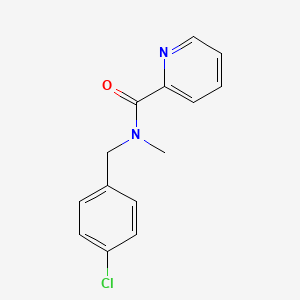 molecular formula C14H13ClN2O B7475556 N-[(4-chlorophenyl)methyl]-N-methylpyridine-2-carboxamide 